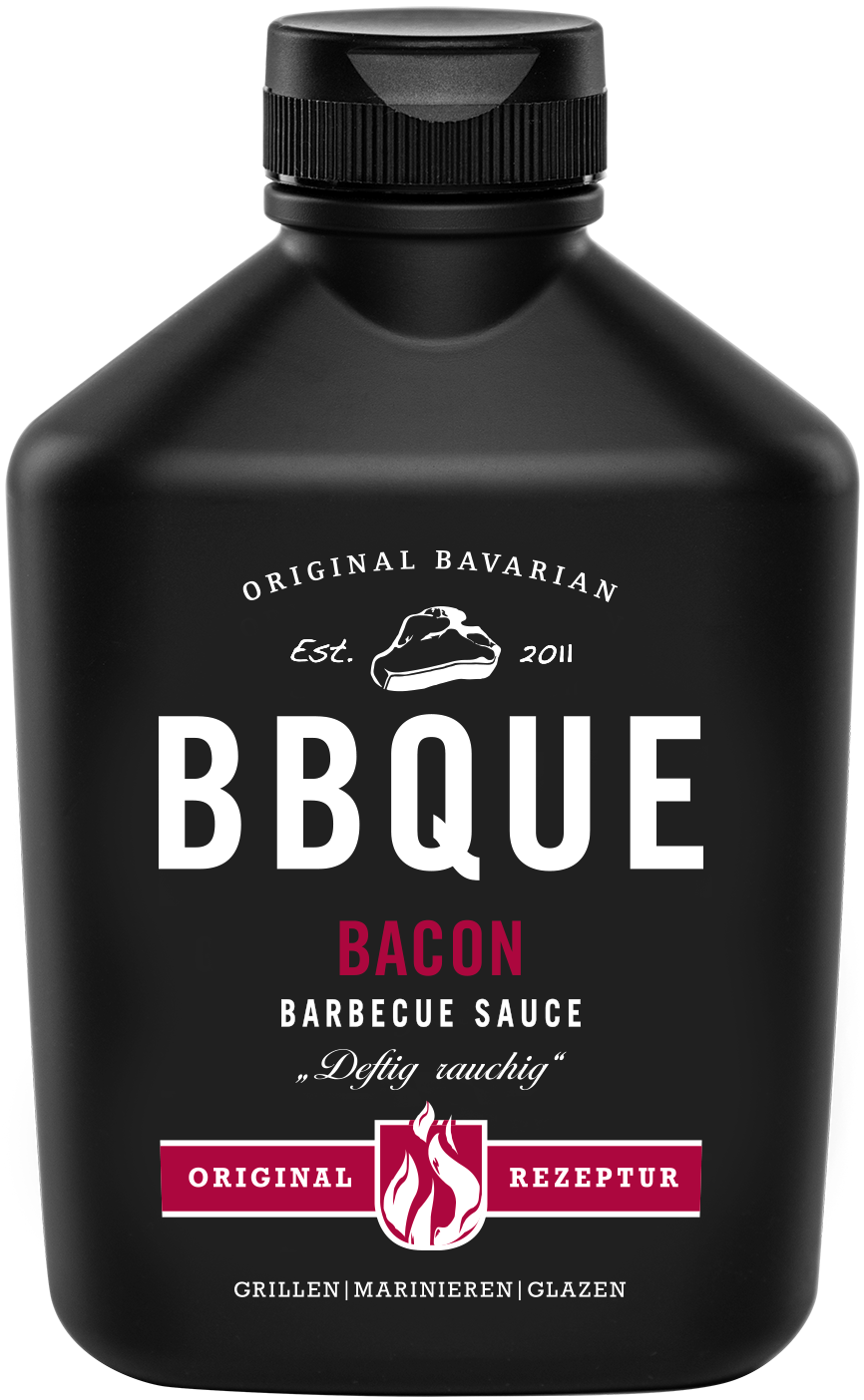 BBQUE Bacon Sauce in der schwarzen Flasche