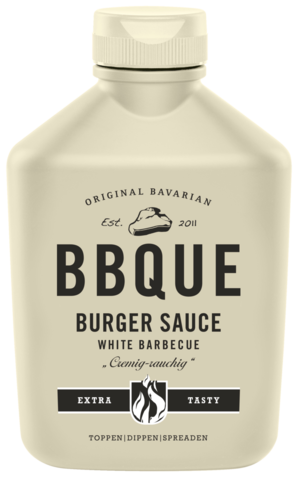 BBQUE Burger Sauce White Barbecue in der weißen Flasche