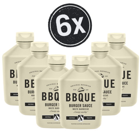 BBQUE Burger White Barbecue in der weißen Flasche