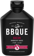 BBQUE Bacon Sauce in der schwarzen Flasche